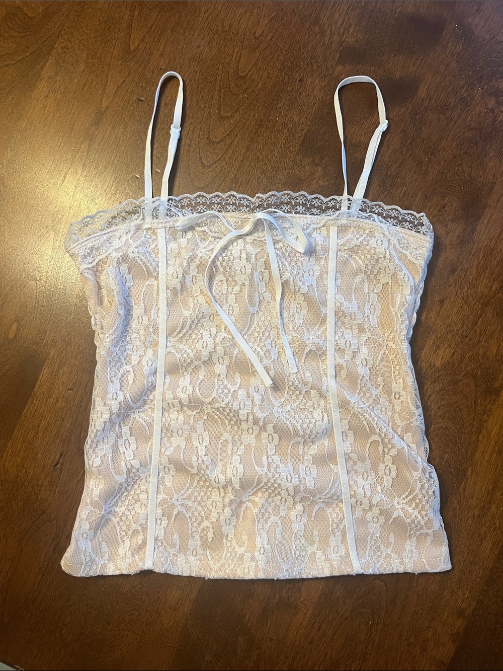 Lace Camisole Tank Top - White